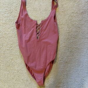 Forever 21 Mauve One-Piece with Crisscross Accent